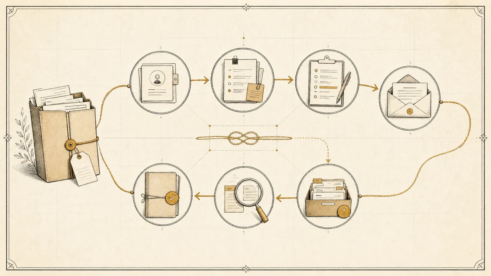 Editorial workflow showing a lead record moving through ownership, next action, follow-up, reply, and exception queues